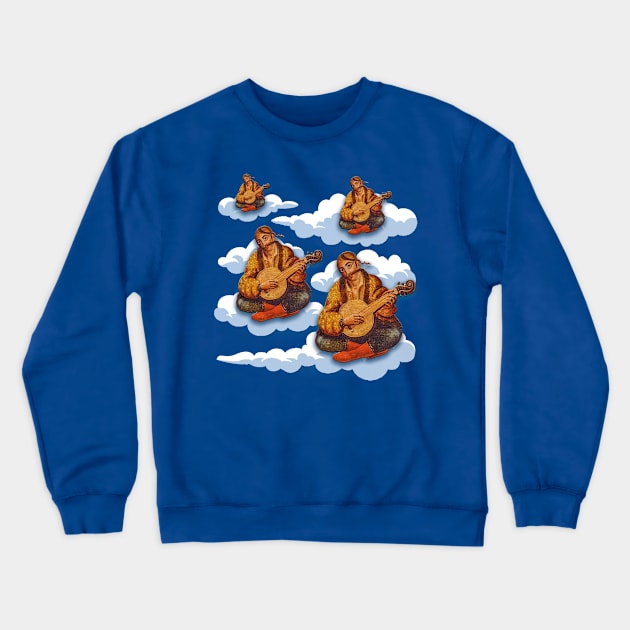 Cossack Mamai on a cloud Crewneck Sweatshirt by Gogodzy